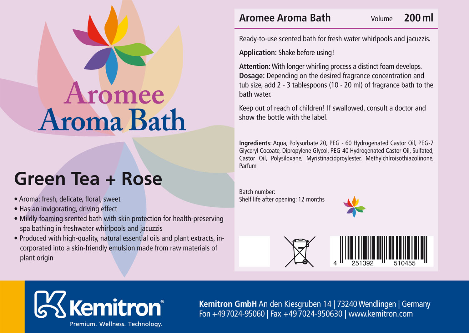 Aromee Aromabath "Grüner Tee + Rosen"